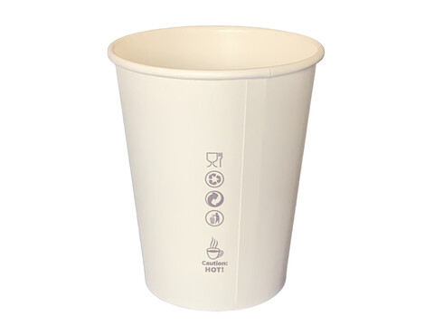 Bio Kaffeebecher wei 200 ml/ 8oz,  80 mm Karton (1.000 Stck)